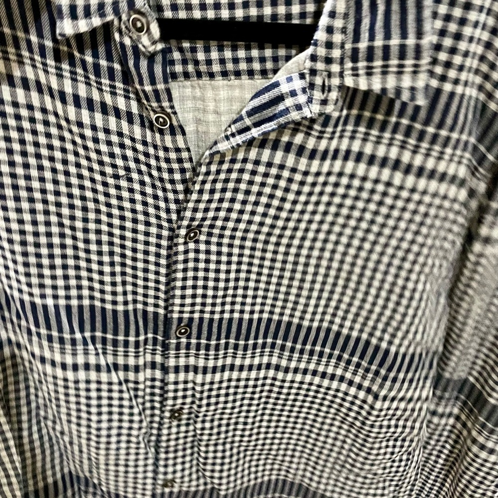 Men's Black and White Checkered Shirt